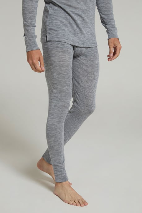 'Merino' Men's Thermal Base Layer Pants Quick Dry Breathable Warm Trousers Grey - Image 1