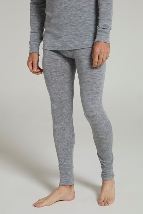 'Merino' Men's Thermal Base Layer Pants Quick Dry Breathable Warm Trousers Grey - Image 2