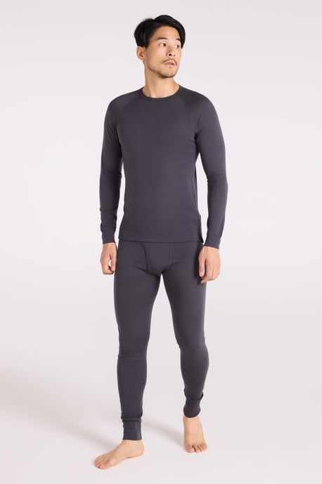 'Merino' Men's Thermal Base Layer Pants Quick Dry Breathable Warm Trousers Dark Grey - Image 2