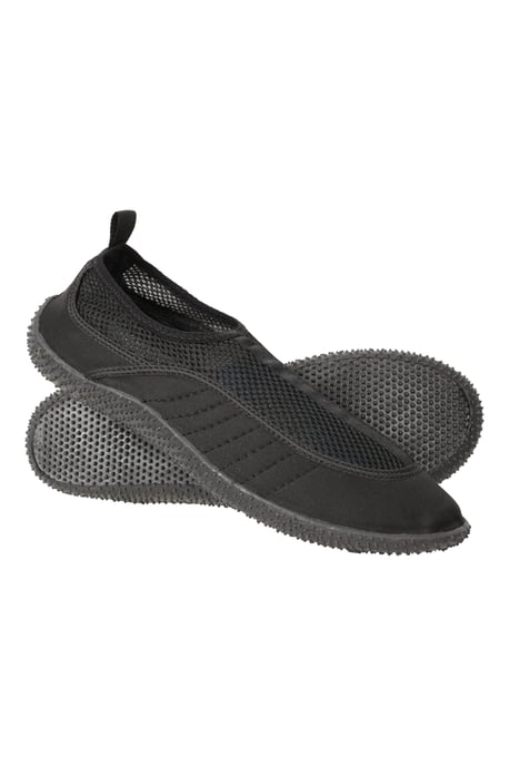 'Bermuda' Men's Aqua Shoe with Mesh Panel Slip On Summer Beach Sandals Black - Image 1