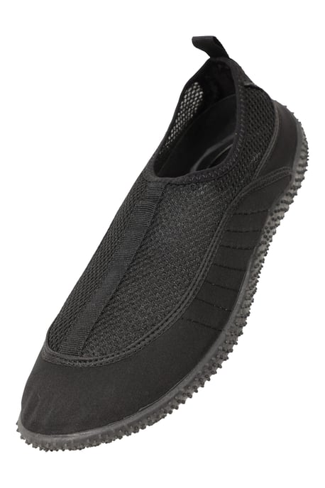 'Bermuda' Men's Aqua Shoe with Mesh Panel Slip On Summer Beach Sandals Black - Image 6