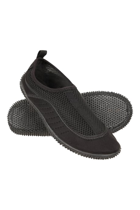 'Bermuda' Women's Aqua Shoe with Top Mesh Panel Slip On Summer Beach Sandals Black - Image 1