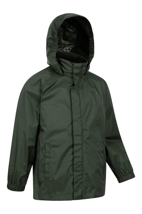 'Pakka' Kids Jacket Waterproof Wind Resistant Stylish Travelling Hooded Coat Khaki - Image 2