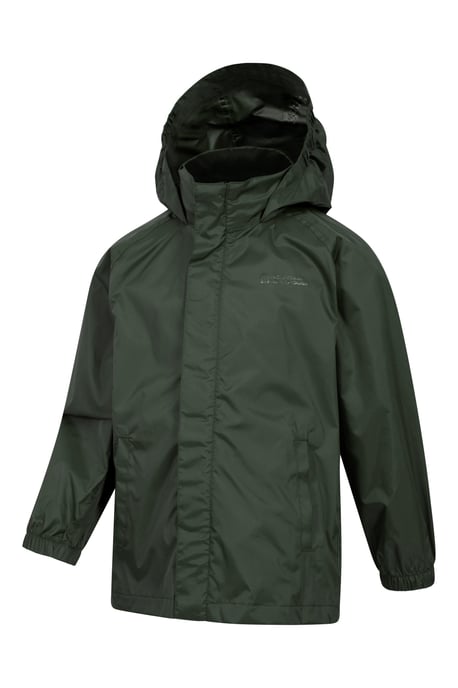 'Pakka' Kids Jacket Waterproof Wind Resistant Stylish Travelling Hooded Coat Khaki - Image 4