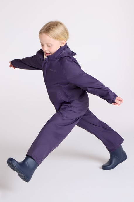'Pakka' Kids Jacket Waterproof Wind Resistant Stylish Travelling Hooded Coat Purple - Image 4