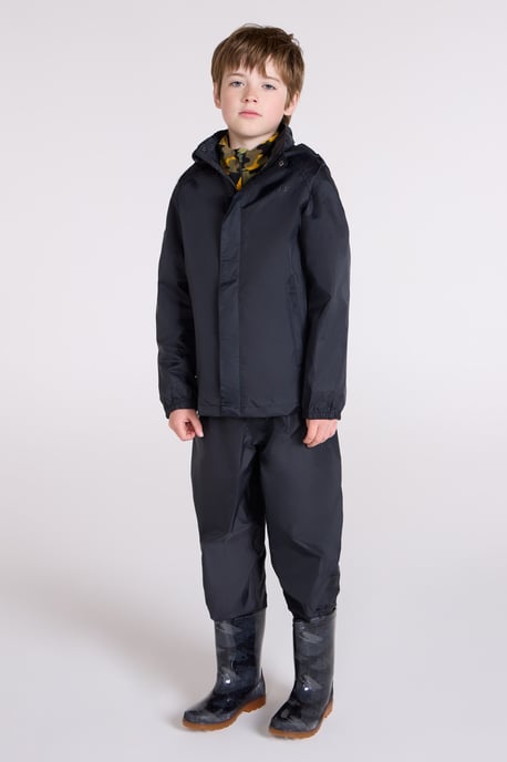 'Pakka' Kids Jacket Waterproof Wind Resistant Stylish Travelling Hooded Coat Black - Image 2
