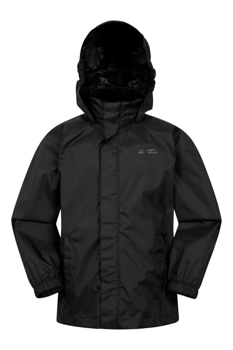 'Pakka' Kids Jacket Waterproof Wind Resistant Stylish Travelling Hooded Coat Black - Image 4