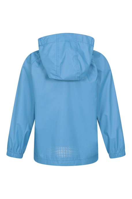 'Pakka' Kids Jacket Waterproof Wind Resistant Stylish Travelling Hooded Coat Blue - Image 3