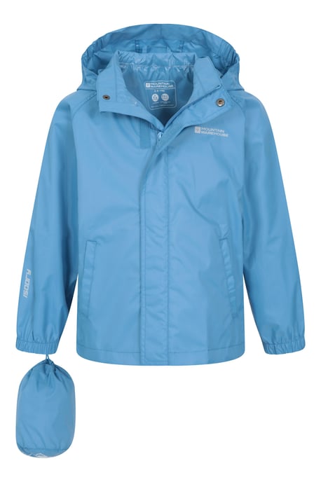 'Pakka' Kids Jacket Waterproof Wind Resistant Stylish Travelling Hooded Coat Blue - Image 6