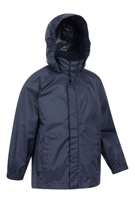 'Pakka' Kids Jacket Waterproof Wind Resistant Stylish Travelling Hooded Coat Dark Blue - Image 6