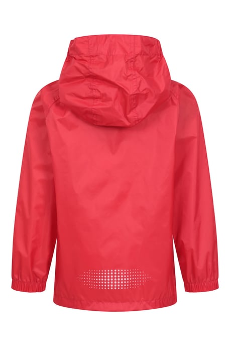'Pakka' Kids Jacket Waterproof Wind Resistant Stylish Travelling Hooded Coat Red - Image 3