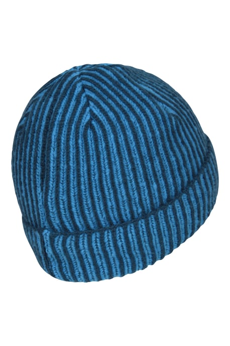 Kids Isotherm Ribbed Knit Beanie and Glove Set Fur Lined Winter Outdoor Wear Navy - Image 3