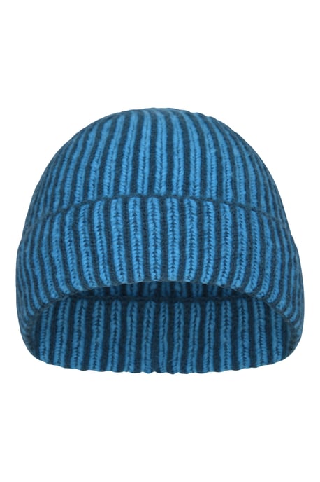 Kids Isotherm Ribbed Knit Beanie and Glove Set Fur Lined Winter Outdoor Wear Navy - Image 6
