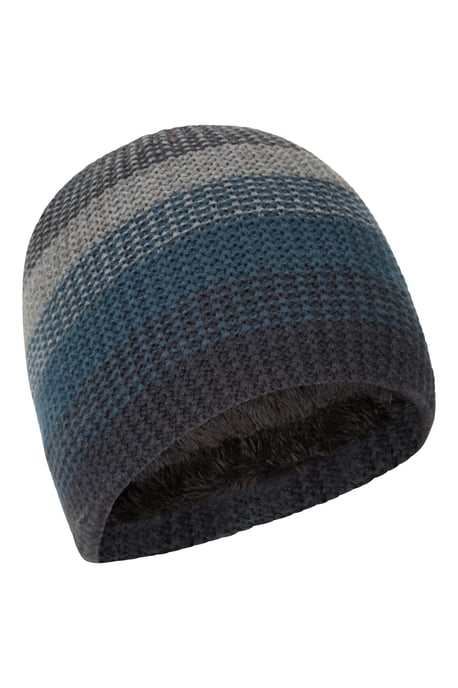 'Mirka' Men's Beanie Fleece Lined Warm Cosy Winter Hat Navy/Blue - Image 1