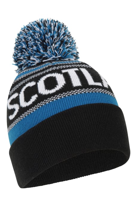 Scotland Men's Pom Beanie Cotton Warm Cosy Everyday Hat Winter Beanie Navy - Image 1