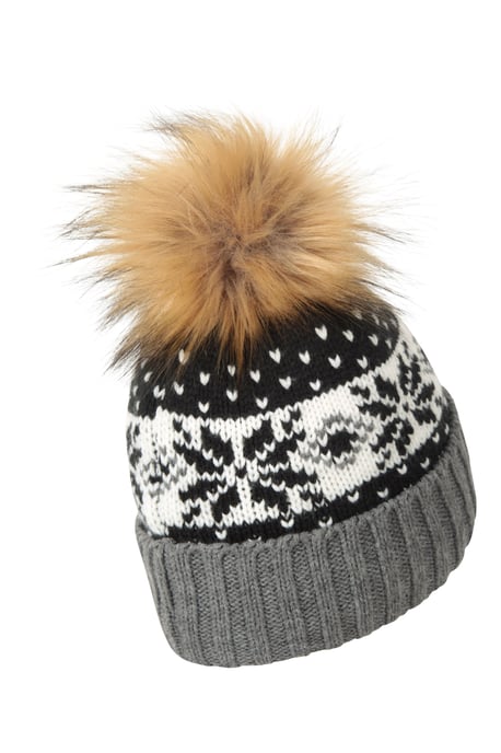 Men's Thinsulate Fairisle Beanie Double Lined Cosy Winter Warm Hat Black - Image 3