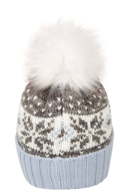 Men's Thinsulate Fairisle Beanie Double Lined Cosy Winter Warm Hat Grey - Image 5