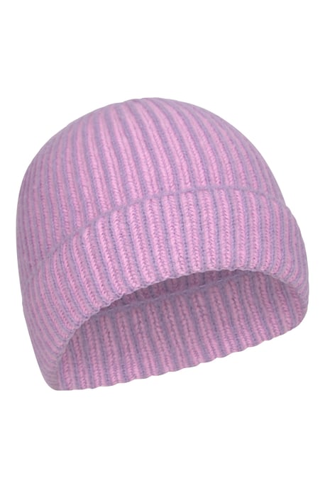 Kids Isotherm Ribbed Knit Beanie and Glove Set Fur Lined Winter Outdoor Wear Pink - Image 2