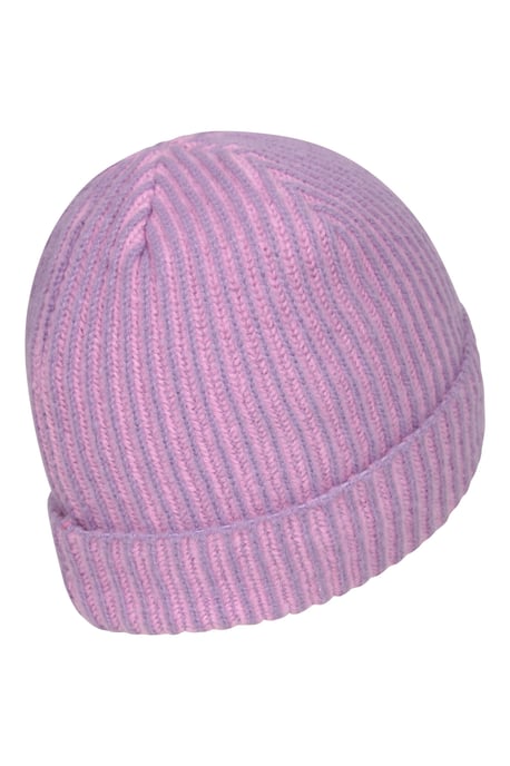 Kids Isotherm Ribbed Knit Beanie and Glove Set Fur Lined Winter Outdoor Wear Pink - Image 3