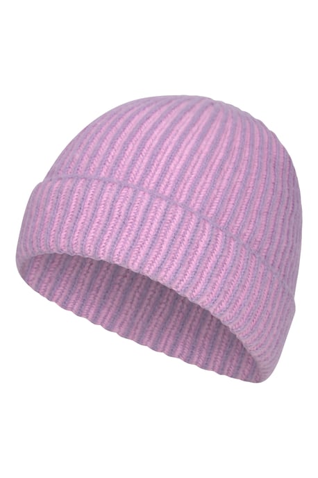 Kids Isotherm Ribbed Knit Beanie and Glove Set Fur Lined Winter Outdoor Wear Pink - Image 5