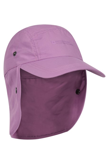 'Legionnaire' Kids Flap Cap Sun Protection Outdoors Summer Hat Purple - Image 1