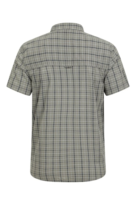 'Holiday' Men's Cotton Shirt Buttoned Breathable Summer Top Khaki - Image 3
