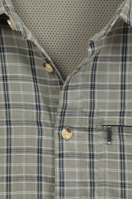 'Holiday' Men's Cotton Shirt Buttoned Breathable Summer Top Khaki - Image 5