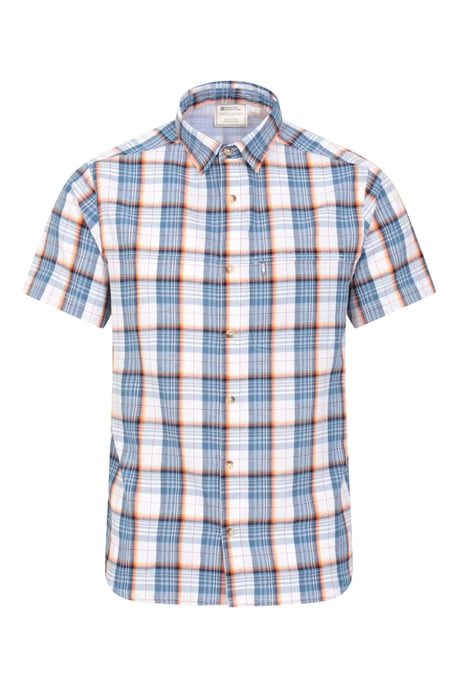 'Holiday' Men's Cotton Shirt Buttoned Breathable Summer Top Medium Blue - Image 6
