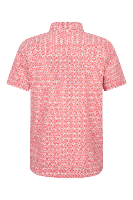 'Preston Illustration' Men's Shirt Breathable Summer Holiday Top Coral - Image 4