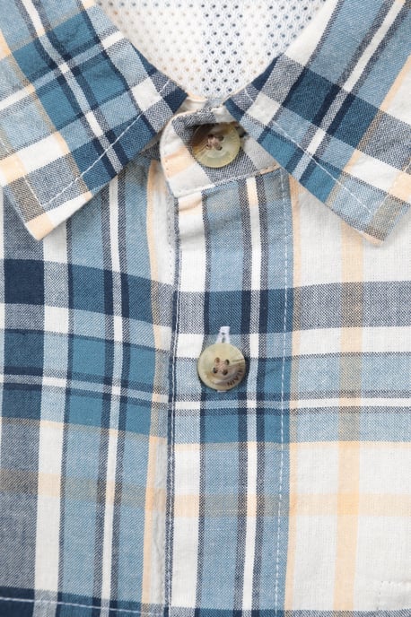 'Holiday' Men's Cotton Shirt Buttoned Breathable Summer Top Light Blue - Image 6