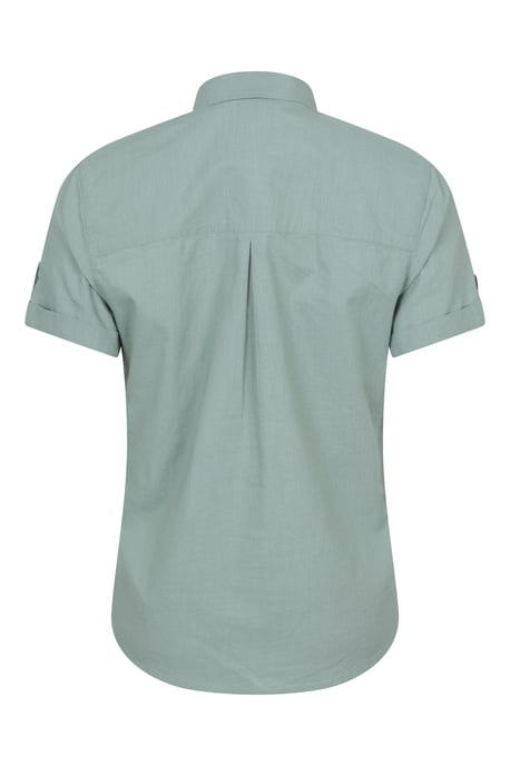 'Coconut' Women's Shirt Cotton Short Sleeve Breathable Everyday Top Olive - Image 4