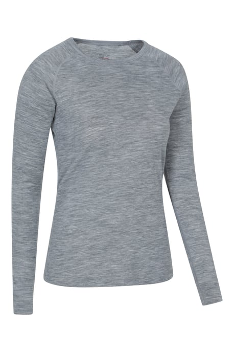 Women's Merino Top & Pants IsoTherm Cosy Outdoors Base Layer Set Light Grey - Image 3