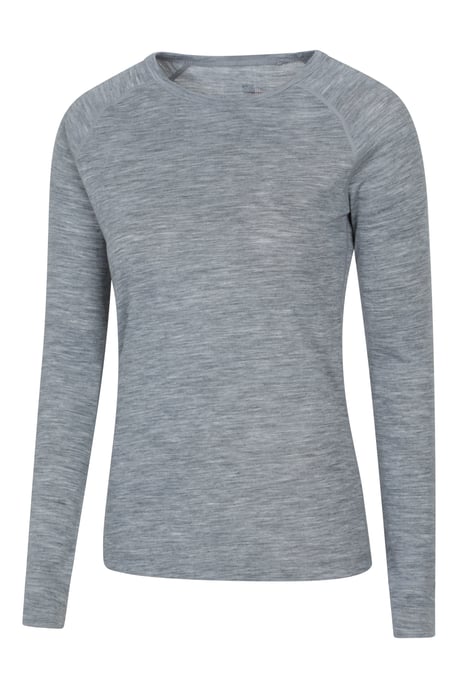 Women's Merino Top & Pants IsoTherm Cosy Outdoors Base Layer Set Light Grey - Image 5