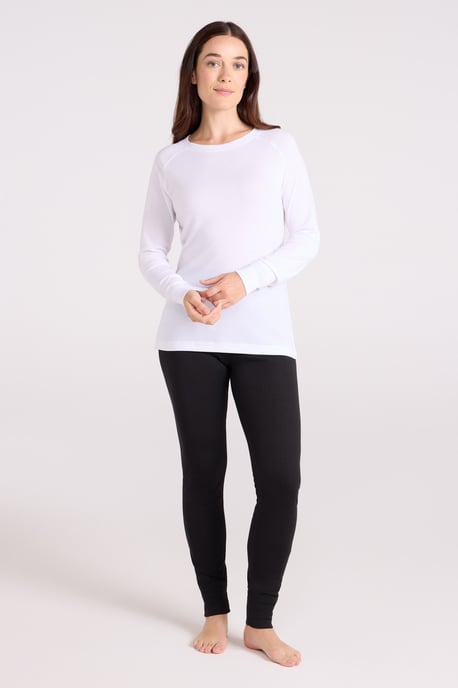 'Talus' Women's Long Sleeve Top Quick Dry Round Neck Thermal Base Layer White - Image 2