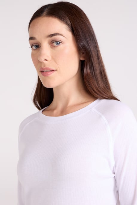 'Talus' Women's Long Sleeve Top Quick Dry Round Neck Thermal Base Layer White - Image 3