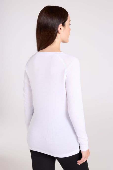'Talus' Women's Long Sleeve Top Quick Dry Round Neck Thermal Base Layer White - Image 4