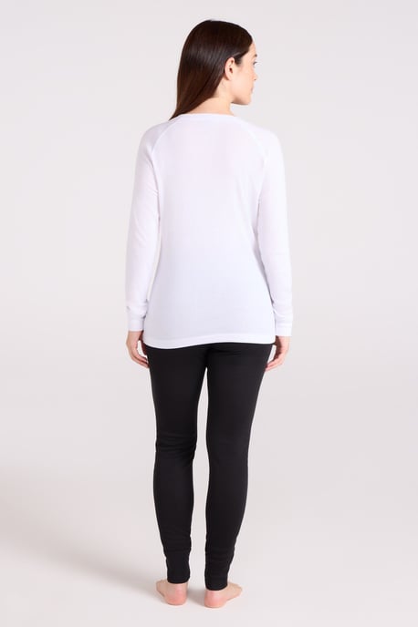 'Talus' Women's Long Sleeve Top Quick Dry Round Neck Thermal Base Layer White - Image 5