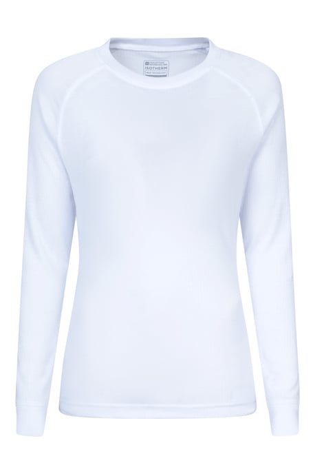 'Talus' Women's Long Sleeve Top Quick Dry Round Neck Thermal Base Layer White - Image 6