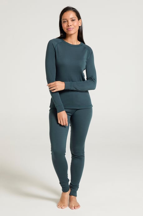 'Talus' Women's Long Sleeve Top Quick Dry Round Neck Thermal Base Layer Dark Green - Image 2