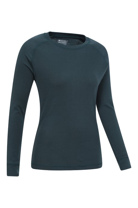 'Talus' Women's Long Sleeve Top Quick Dry Round Neck Thermal Base Layer Dark Green - Image 6