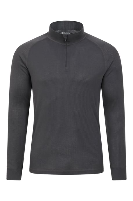 'Talus' Men's Base Layer Top Long Sleeve Zip Neck Comfy Thermal Sweater Charcoal - Image 5