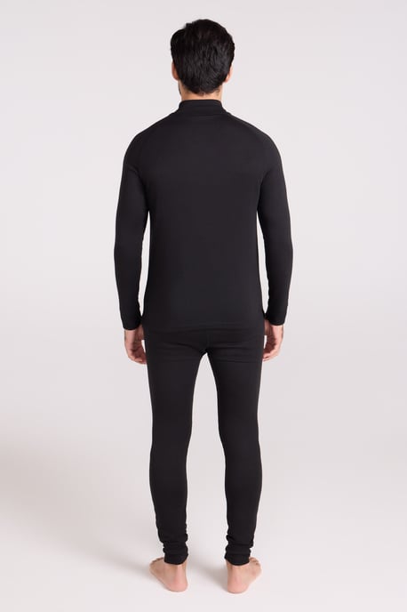 'Talus' Men's Base Layer Top Long Sleeve Zip Neck Comfy Thermal Sweater Black - Image 5