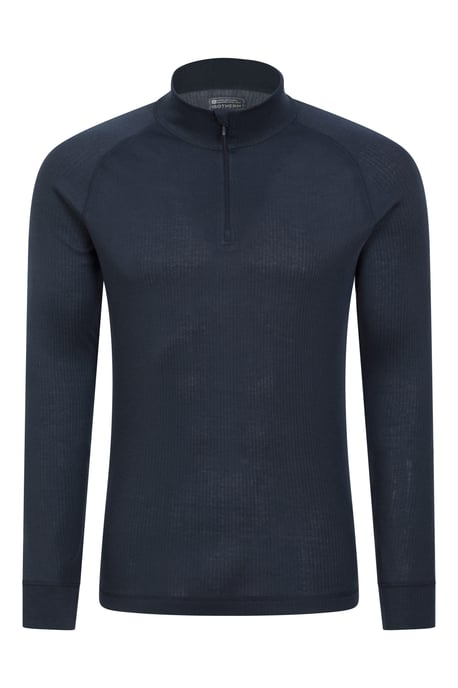 'Talus' Men's Base Layer Top Long Sleeve Zip Neck Comfy Thermal Sweater Navy - Image 5