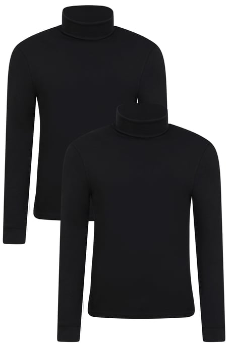 'Meribel' Men's Thermal Top Breathable Winter Base Layer - Pack of 2 Black - Image 1