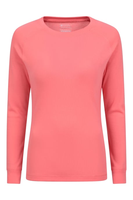 'Talus' Women's Long Sleeve Top Quick Dry Round Neck Thermal Base Layer Coral - Image 5