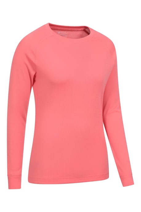 'Talus' Women's Long Sleeve Top Quick Dry Round Neck Thermal Base Layer Coral - Image 6