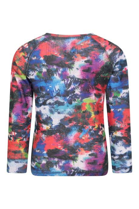 'Talus' Printed Kids Top & Pant Quick Wicking Warm Base Layer Set Dark Red - Image 4