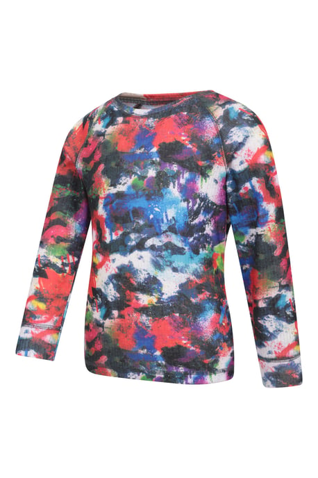 'Talus' Printed Kids Top & Pant Quick Wicking Warm Base Layer Set Dark Red - Image 5