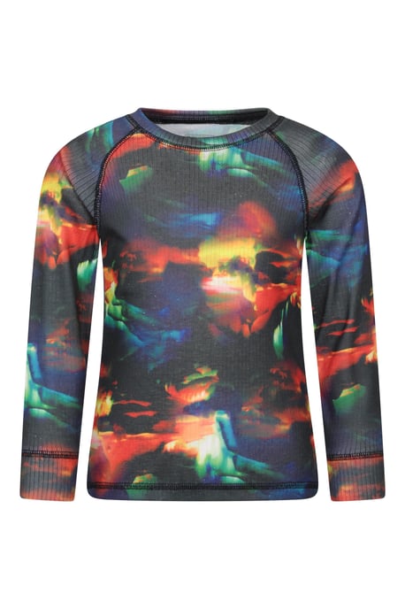 'Talus' Printed Kids Top & Pant Quick Wicking Warm Base Layer Set Blue - Image 2