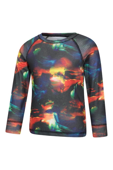 'Talus' Printed Kids Top & Pant Quick Wicking Warm Base Layer Set Blue - Image 5